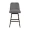Armen Living Amalie Swivel Bar Stool in Gray Oak Wood Finish with Gray Boucle Fabric 840254332027 - alternate 8